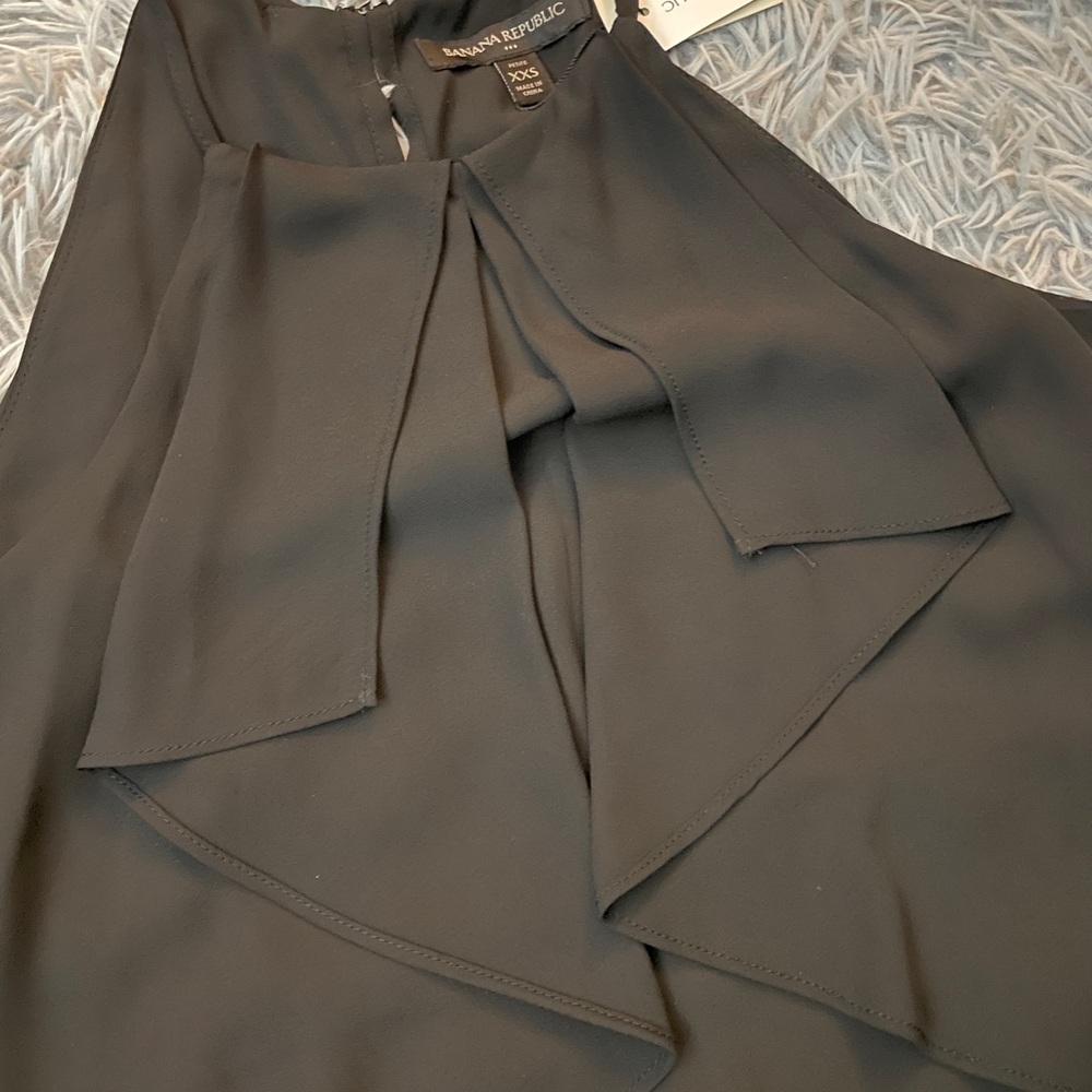 NWT Banana Republic Womens High-Neck Layered Sleeveless Top in black color - Picture 7 of 13